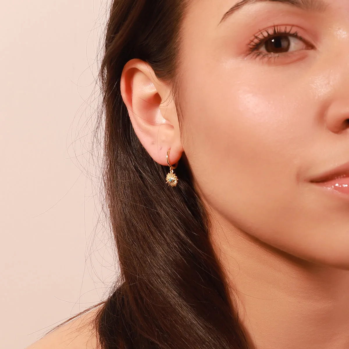 Blue Eyes Sun-Shape Drop Hoops Earrings sold by Selenichast product image thumbnail 2