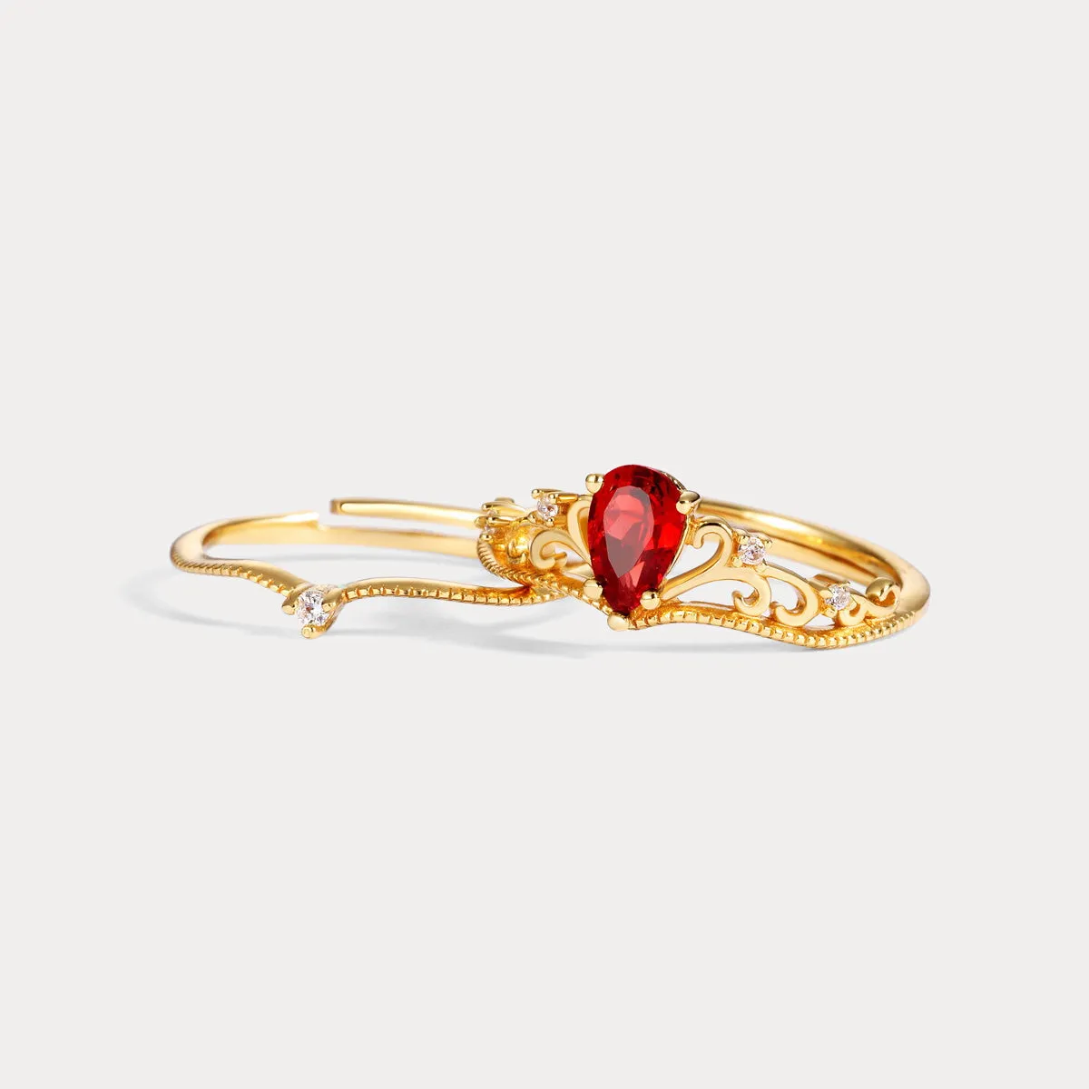 Garnet Crown Ring sold by Selenichast product image thumbnail 3