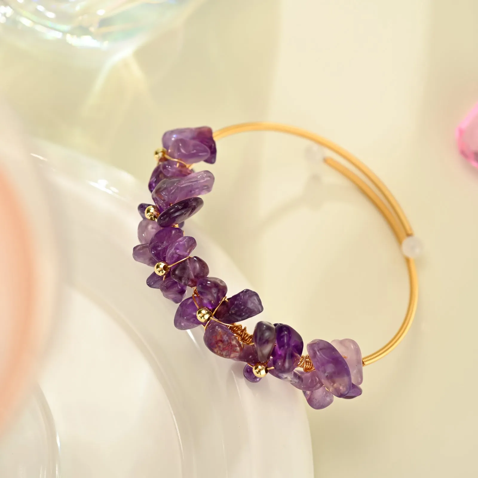 Amethyst Cuff Bracelet sold by Selenichast product image thumbnail 3