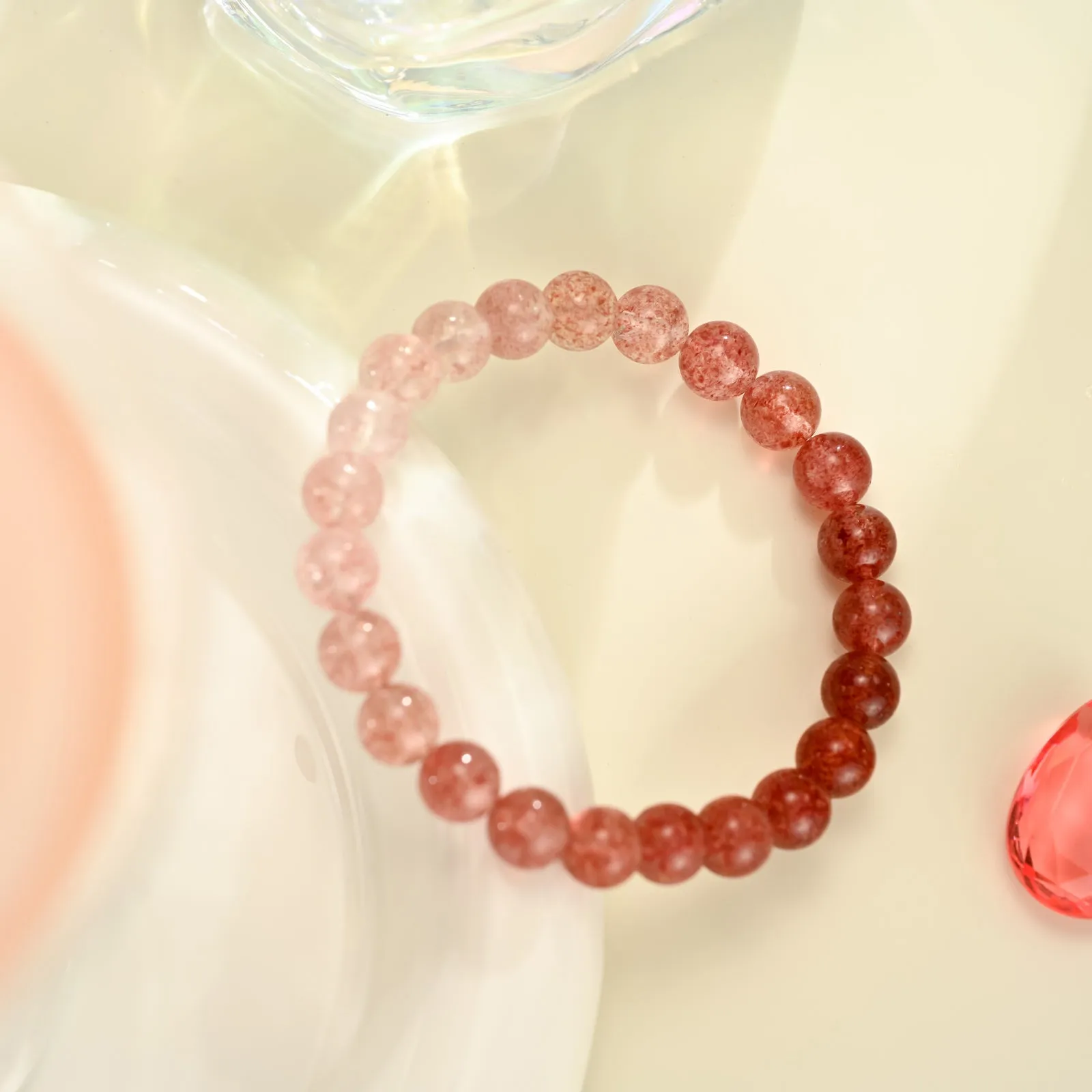 Natural Strawberry Quartz Bracelet sold by Selenichast product image thumbnail 2