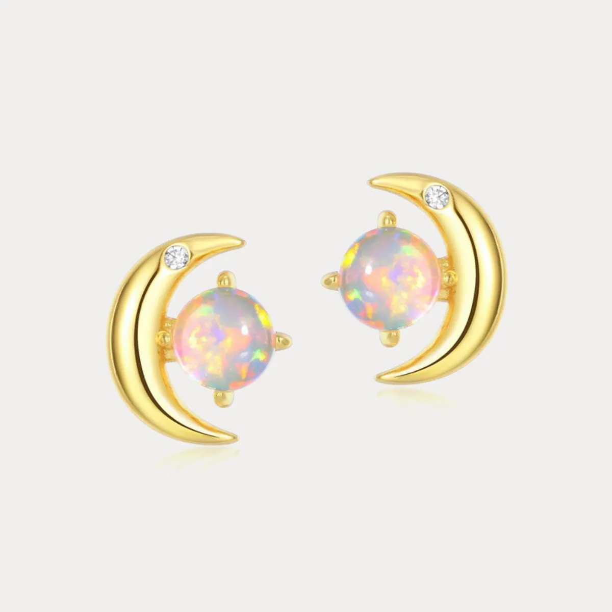 Moon Star Opal Stud Earrings sold by Selenichast product image thumbnail 3