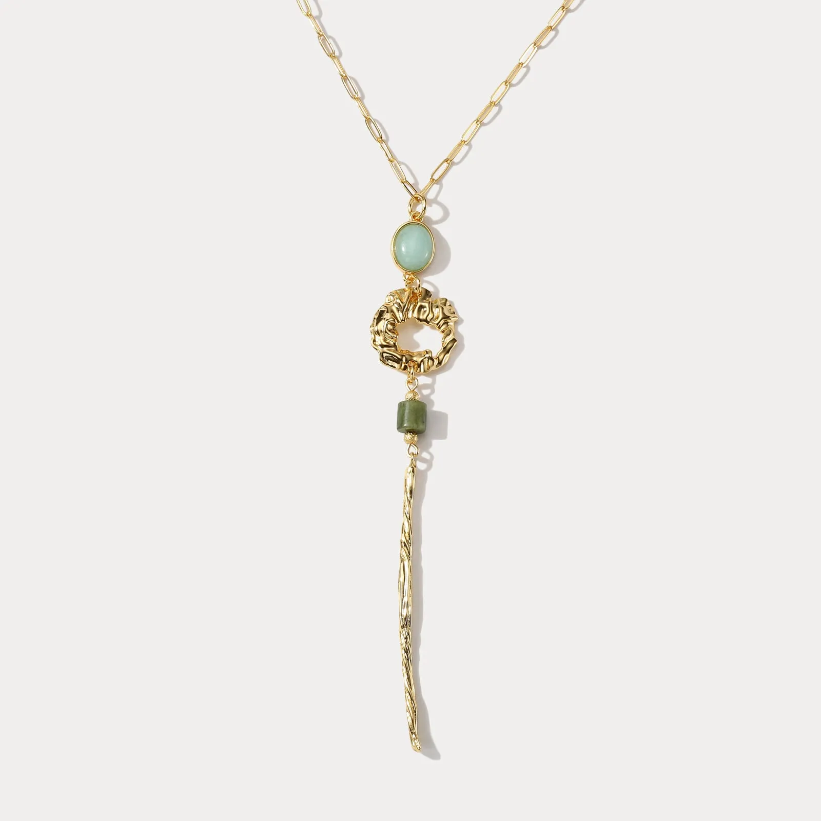 Long Jade Necklace sold by Selenichast