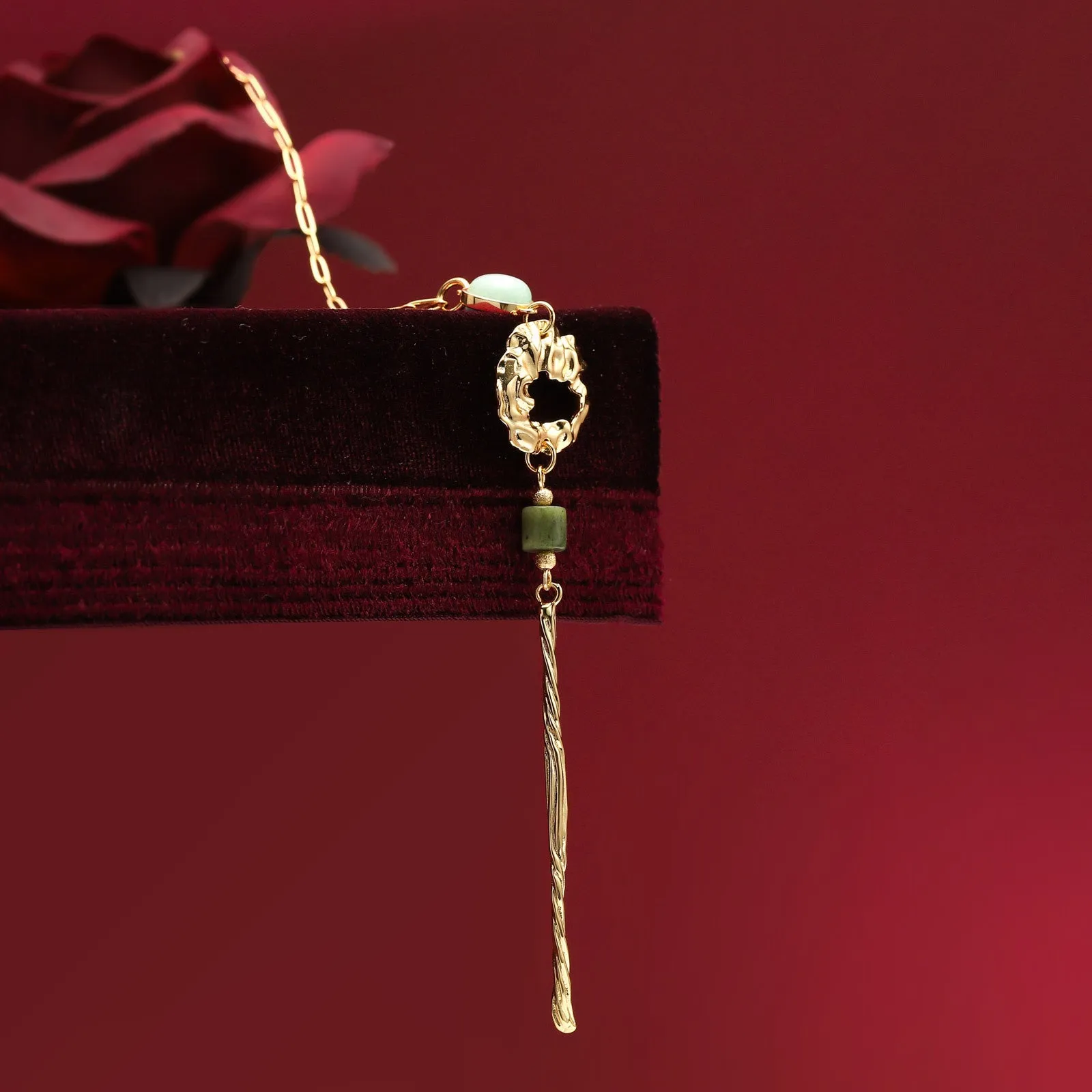 Long Jade Necklace sold by Selenichast product image thumbnail 4