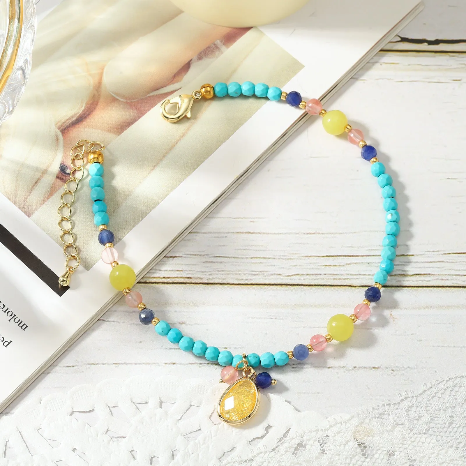 Boho Turquoise Bead Anklet sold by Selenichast product image thumbnail 2