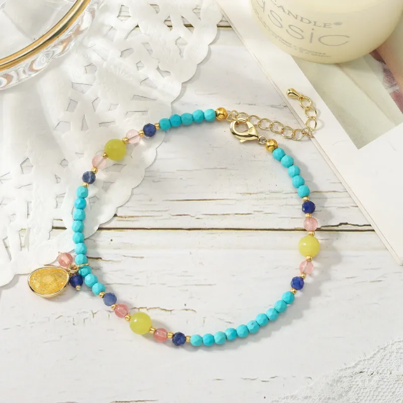 Boho Turquoise Bead Anklet sold by Selenichast