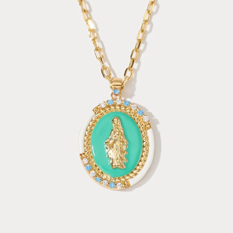 Gold Virgin Mary Necklace made by Selenichast