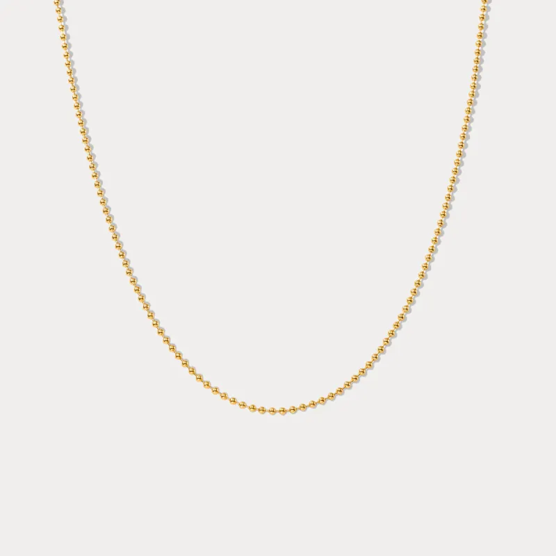 Simple Gold Little Ball Link Necklace sold by Selenichast