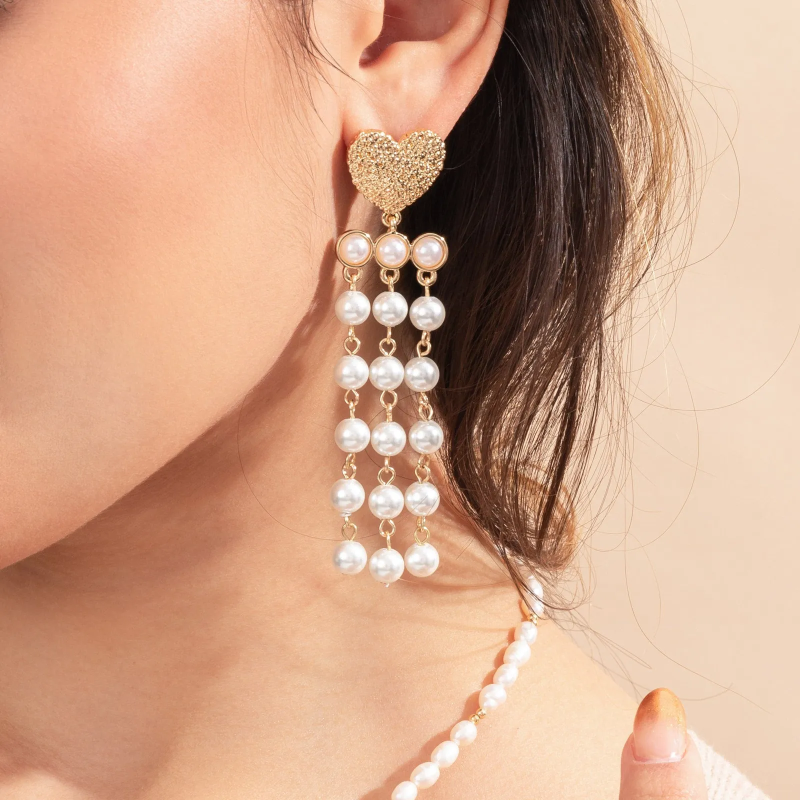 Pearl Tassel Earrings sold by Selenichast product image thumbnail 3