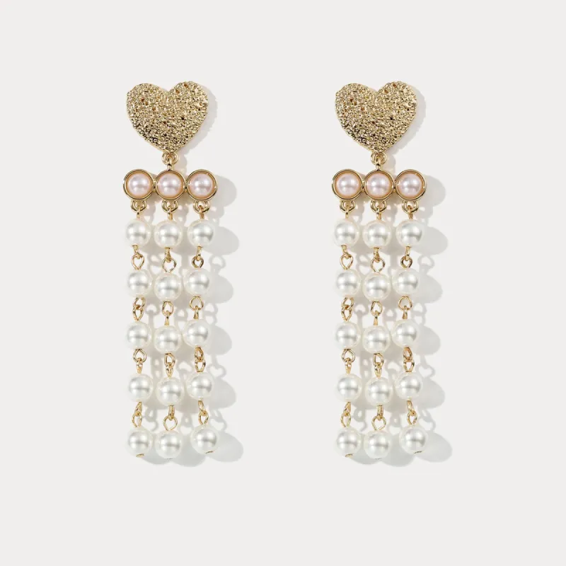 Pearl Tassel Earrings sold by Selenichast