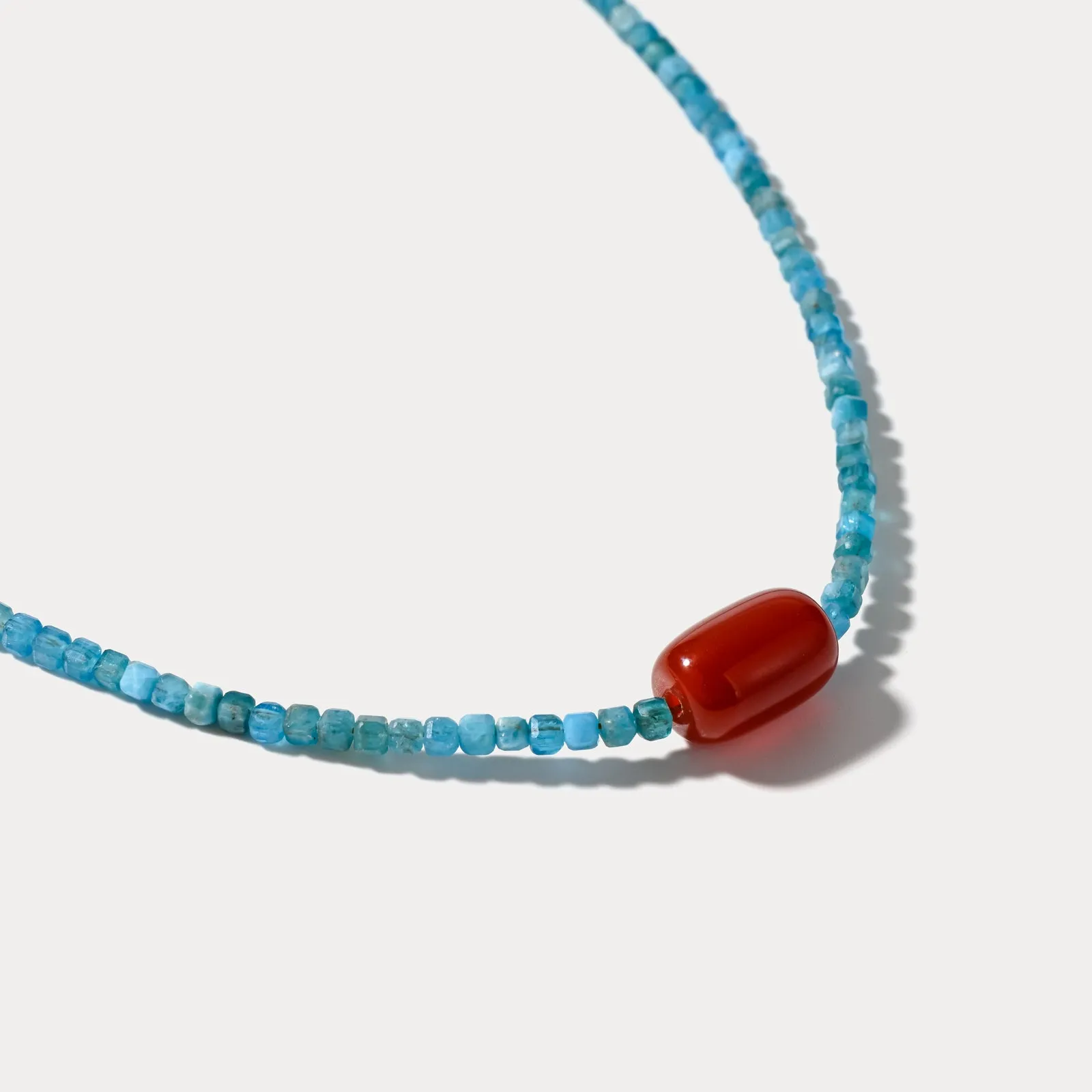 Blue Apatite Seed Beaded Necklace sold by Selenichast product image thumbnail 4