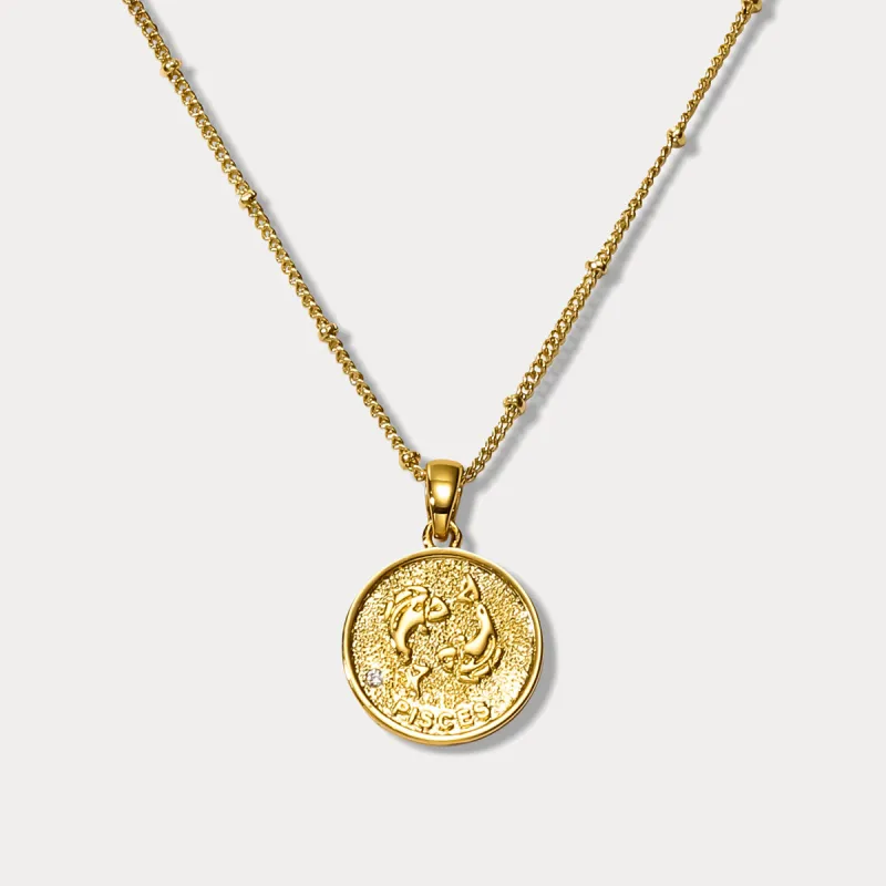 Pisces Constellation Coin Pendant Necklace sold by Selenichast