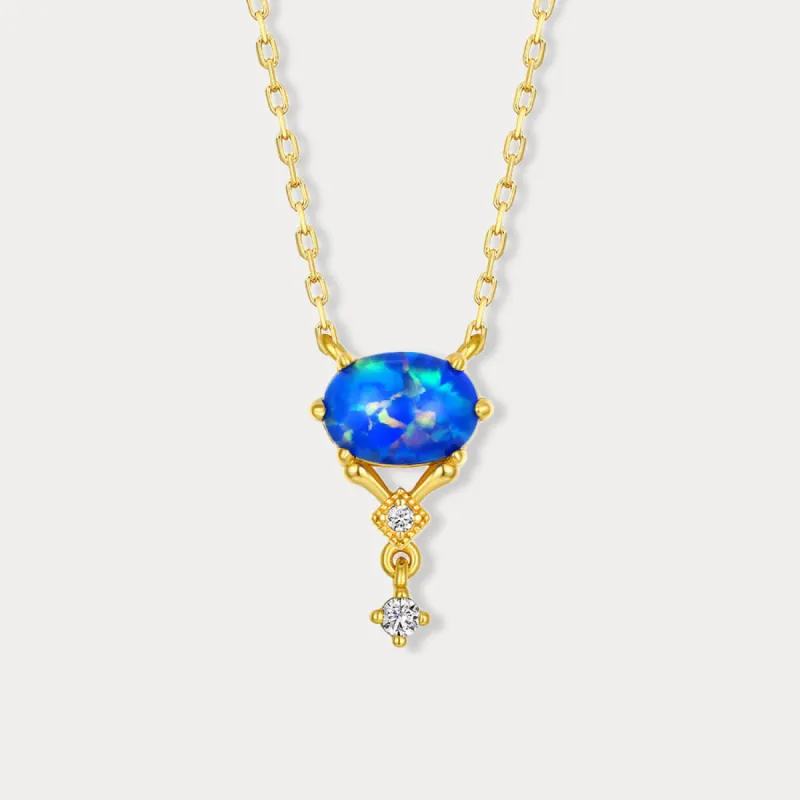 Blue Opal Necklace sold by Selenichast
