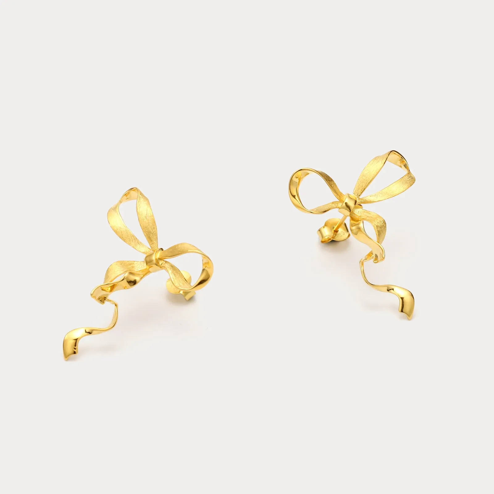 Gold Bow Earrings sold by Selenichast product image thumbnail 3