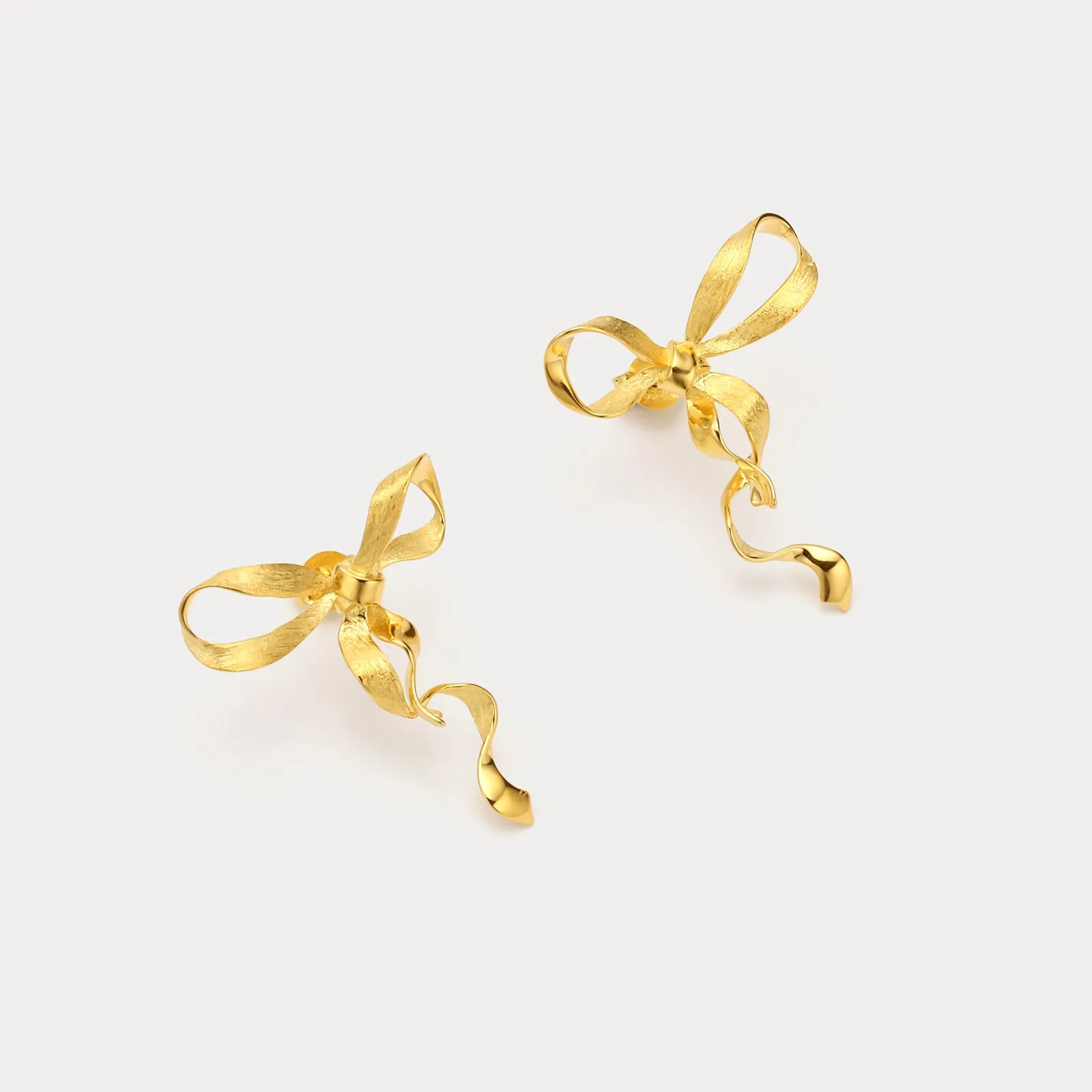 Gold Bow Earrings sold by Selenichast product image thumbnail 2