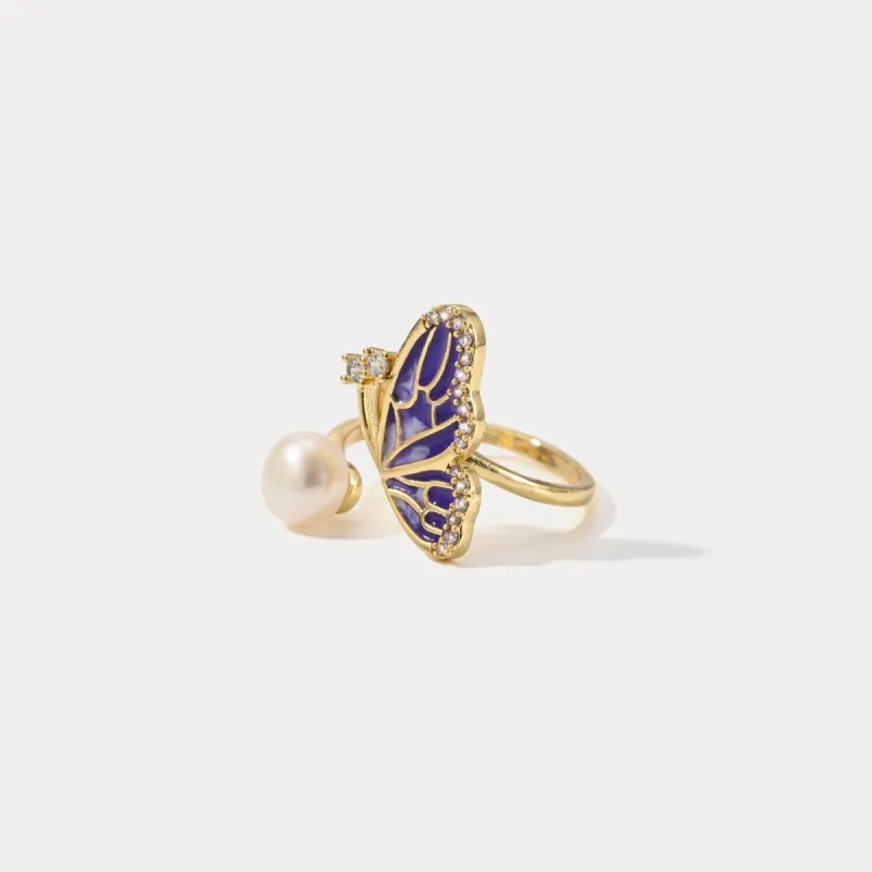 Half Butterfly Pearl Ring sold by Selenichast