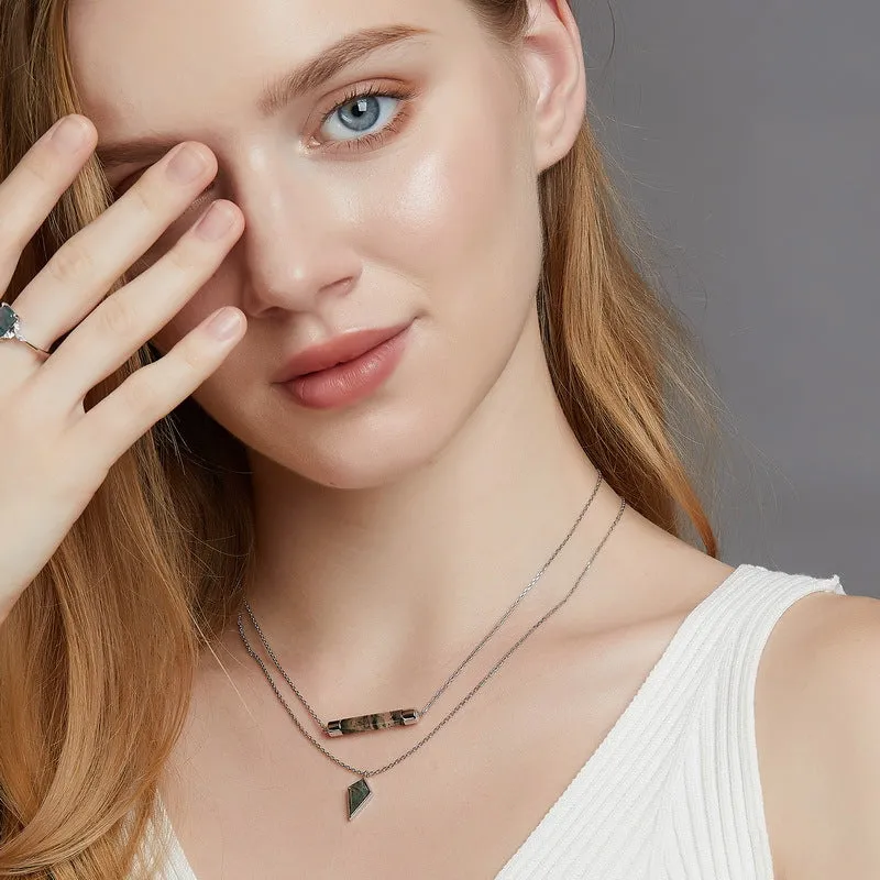 Moss Agate Pendant Necklace sold by Selenichast product image thumbnail 4