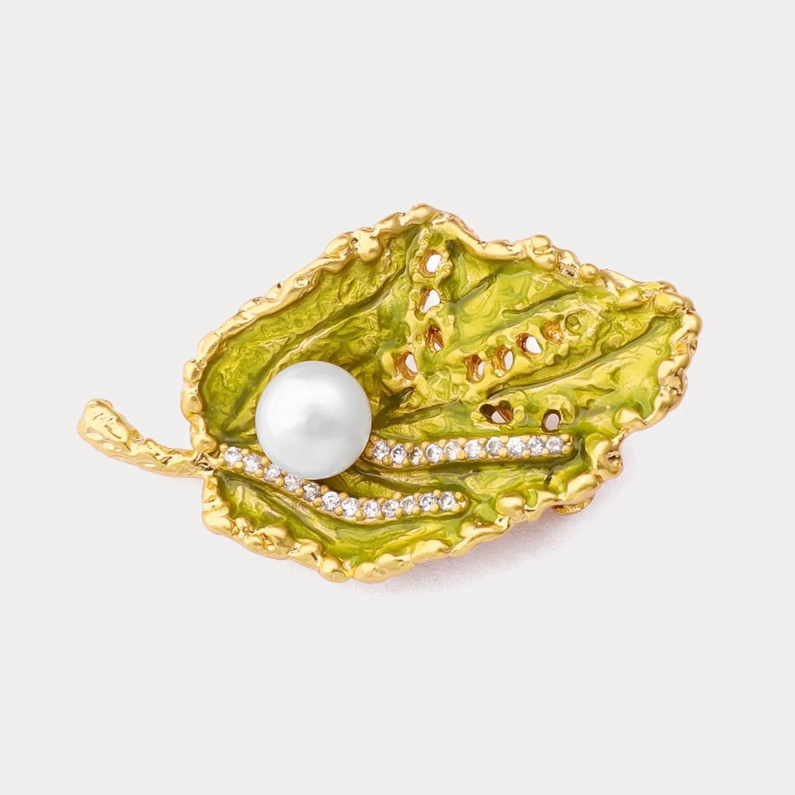 Mulberry Leaf Brooch sold by Selenichast product image thumbnail 2