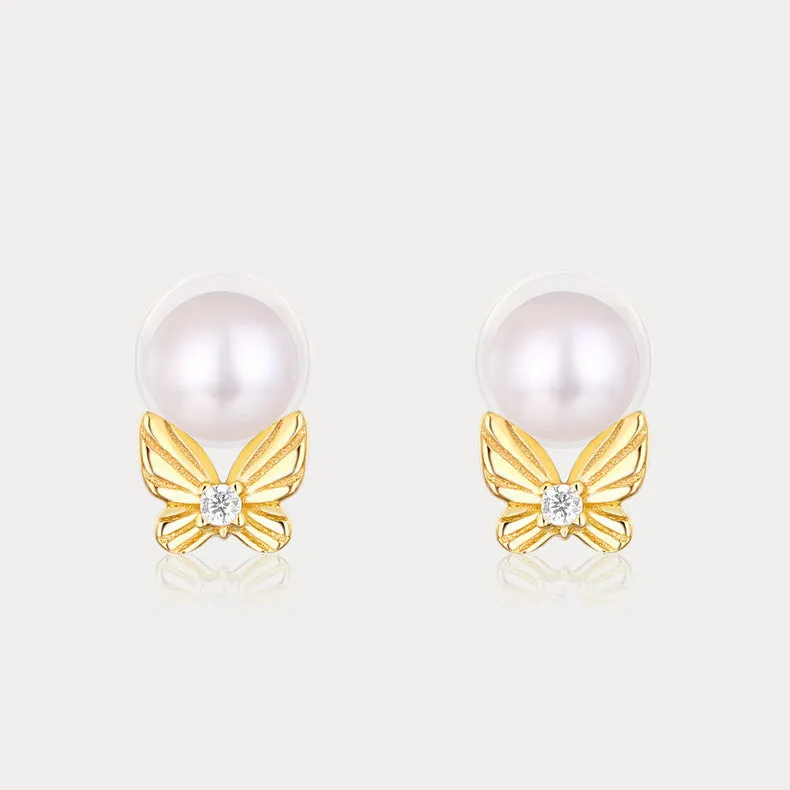 Dream Catching Butterfly Pearl Earrings sold by Selenichast