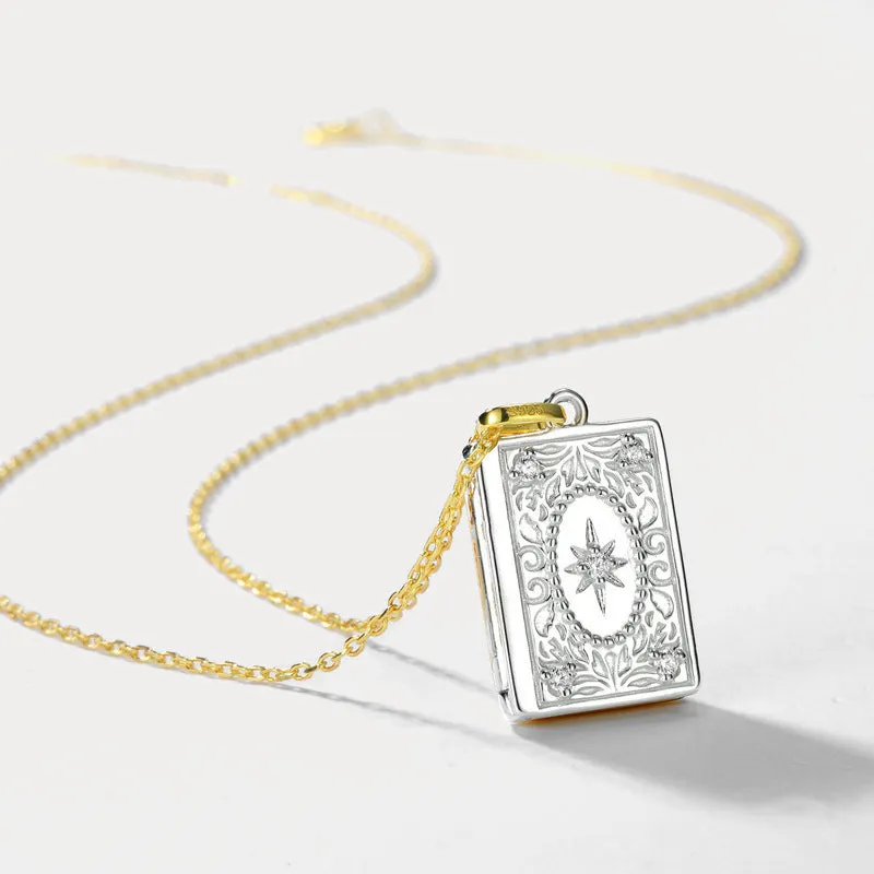 Gold and Silver Book Locket Necklace sold by Selenichast product image thumbnail 4