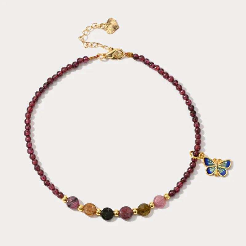 Butterfly Garnet Anklet sold by Selenichast