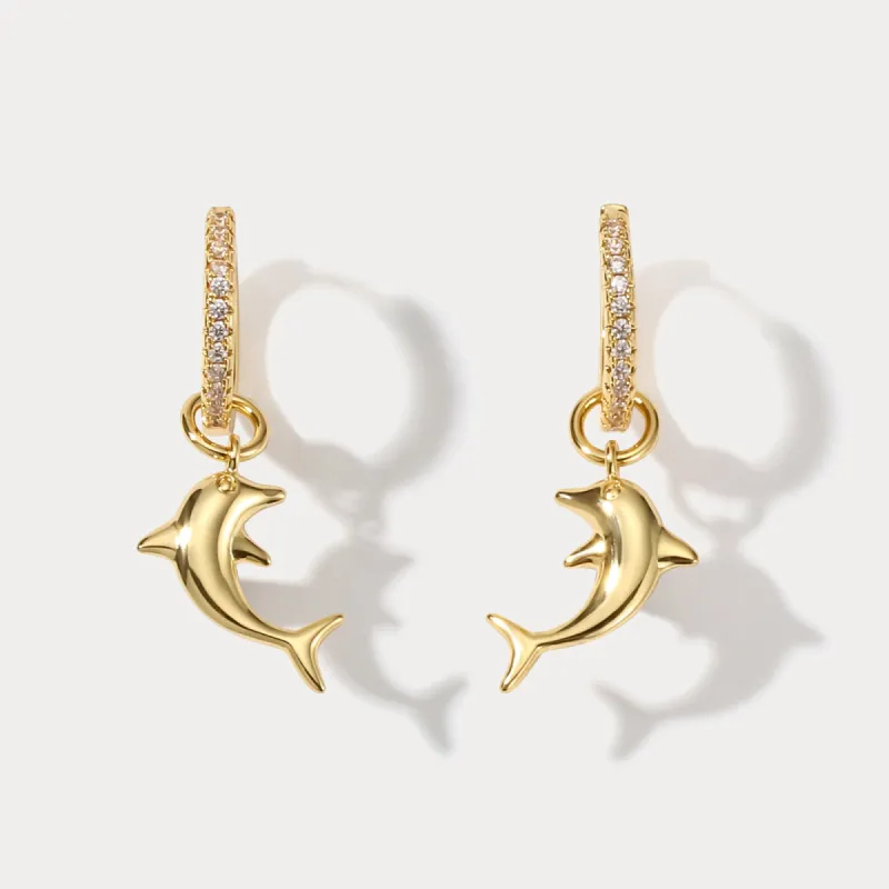 Dolphin Diamond Earrings sold by Selenichast