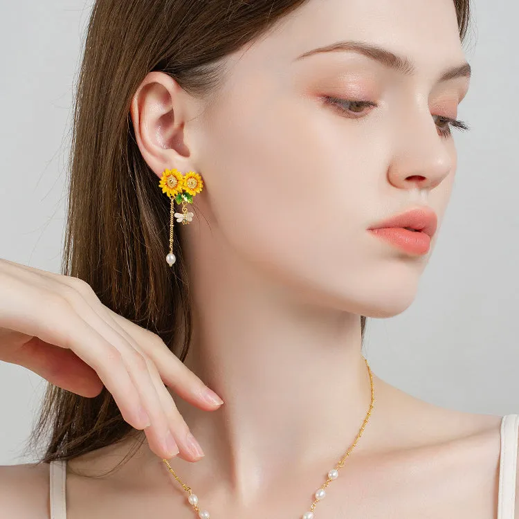 Sunflower & Bee Earrings sold by Selenichast product image thumbnail 2