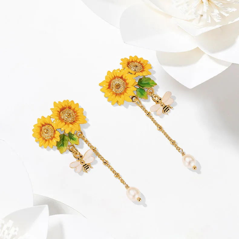 Sunflower & Bee Earrings sold by Selenichast product image thumbnail 4