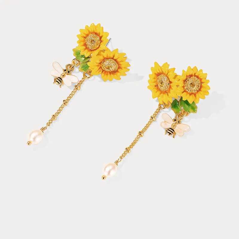 Sunflower & Bee Earrings sold by Selenichast product image thumbnail 5