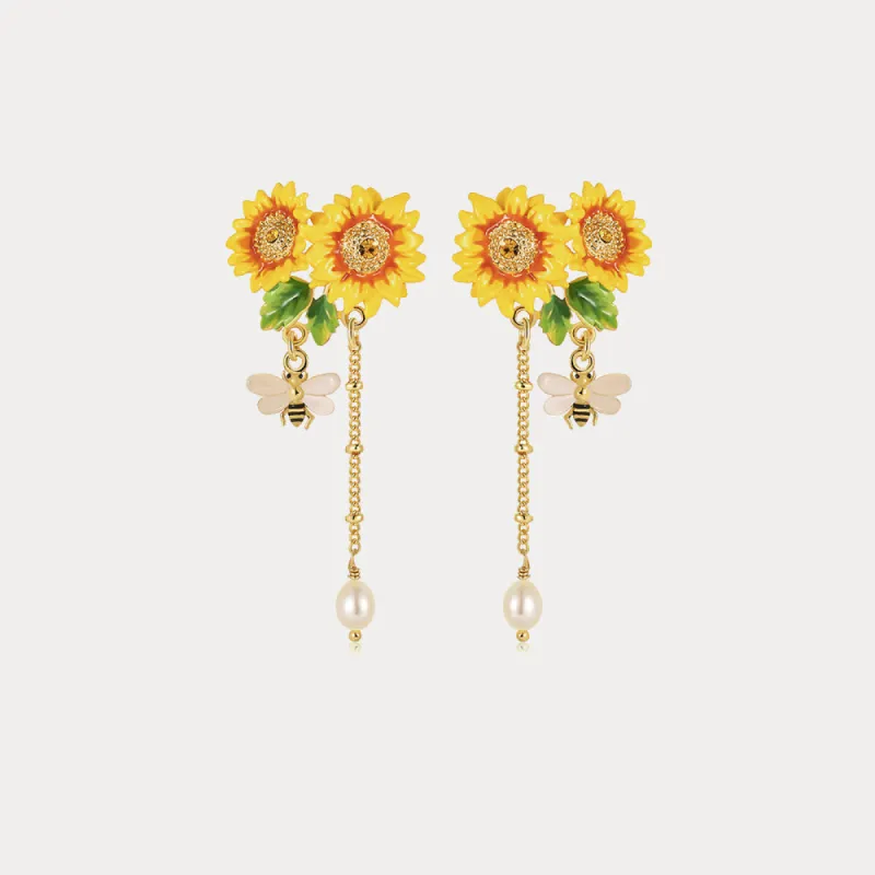 Sunflower & Bee Earrings sold by Selenichast