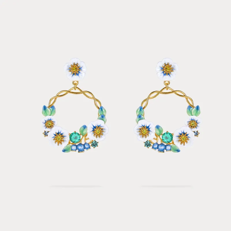 Blueberry Dangle Hoop Earrings sold by Selenichast