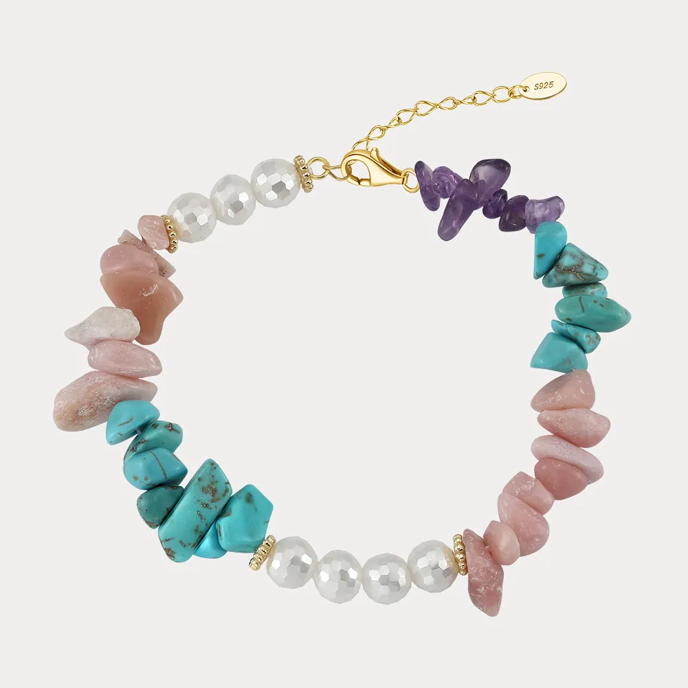 Dainty Turquoise Pearl Bracelet sold by Selenichast