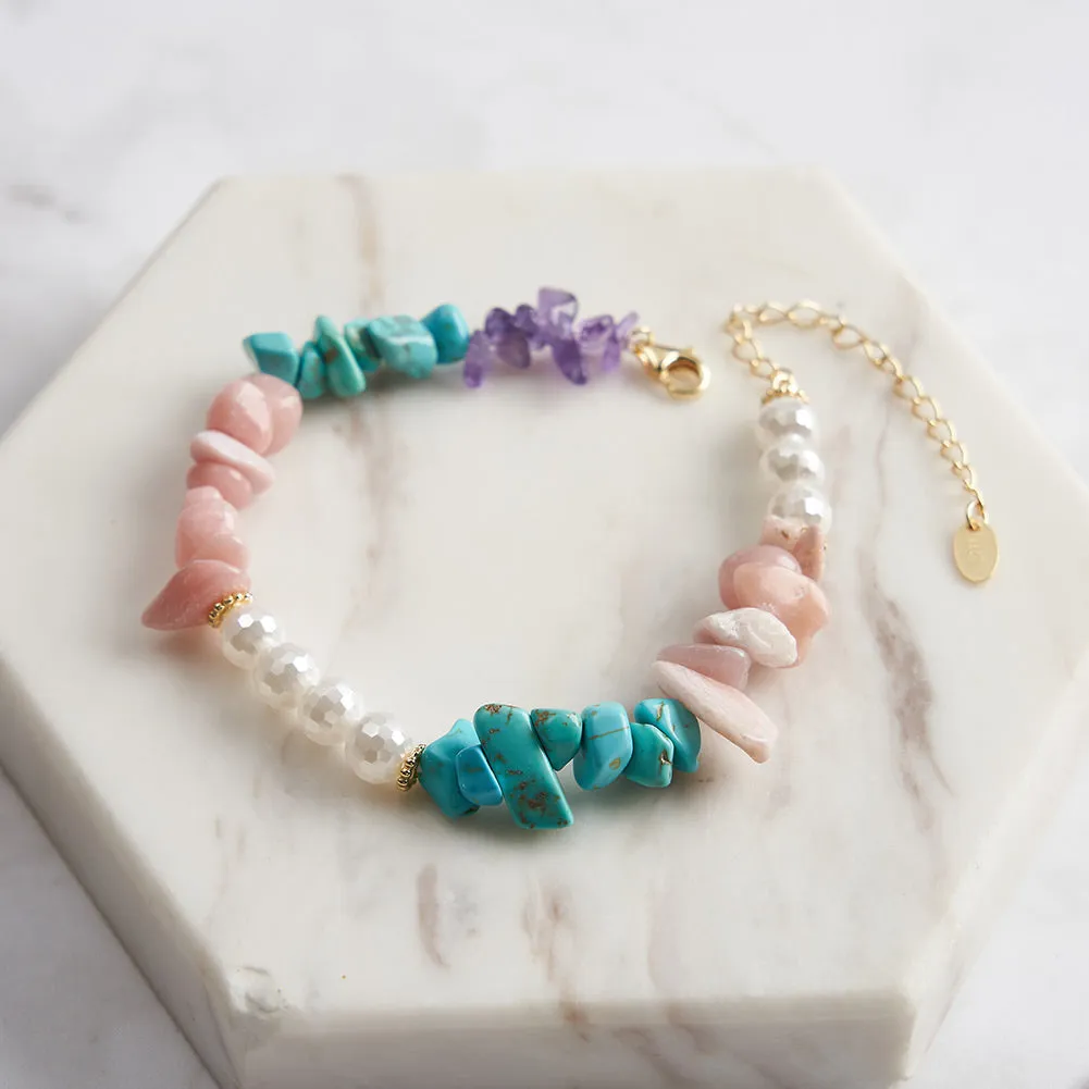 Dainty Turquoise Pearl Bracelet sold by Selenichast product image thumbnail 2