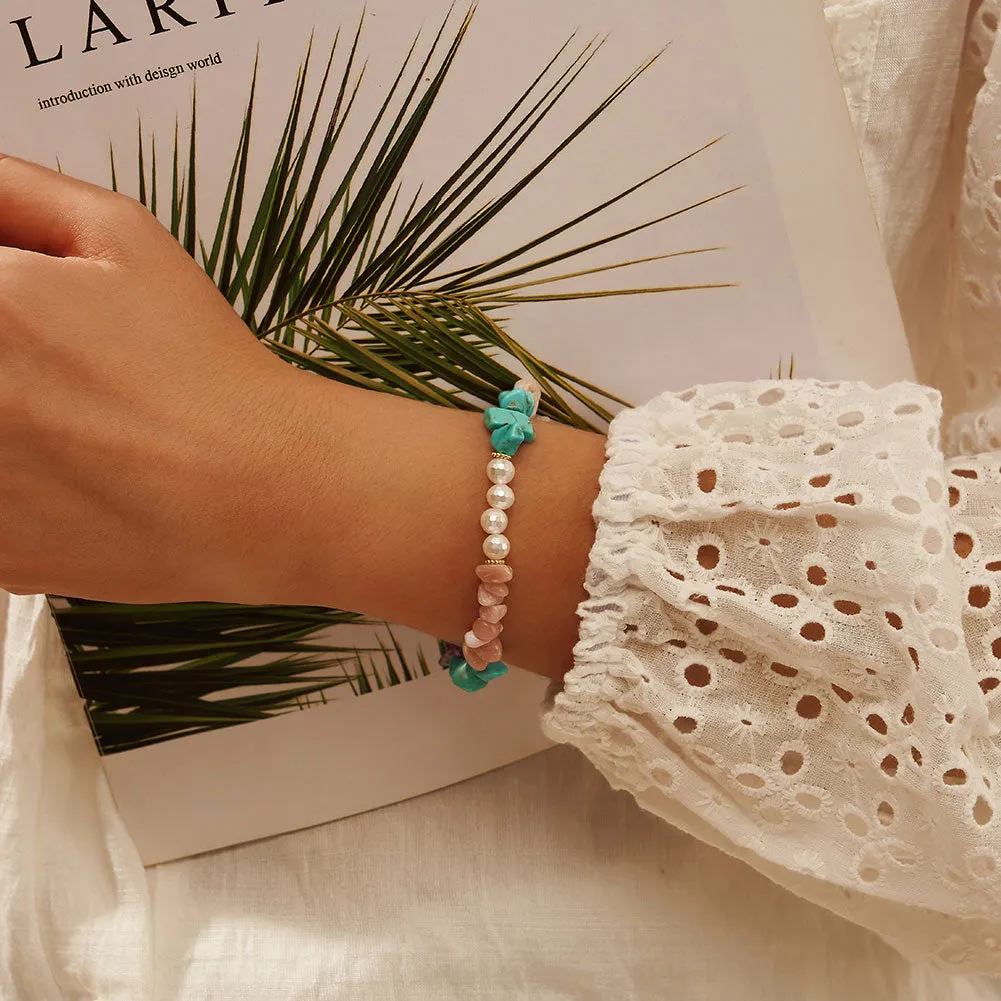 Dainty Turquoise Pearl Bracelet sold by Selenichast product image thumbnail 3
