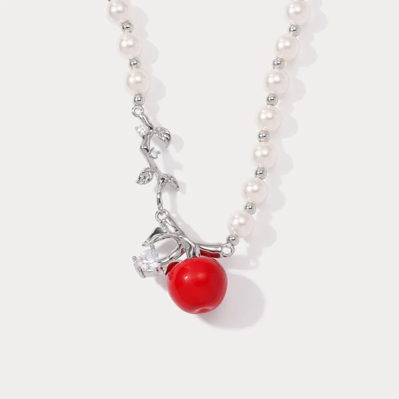 Cherry Pearl Necklace sold by Selenichast