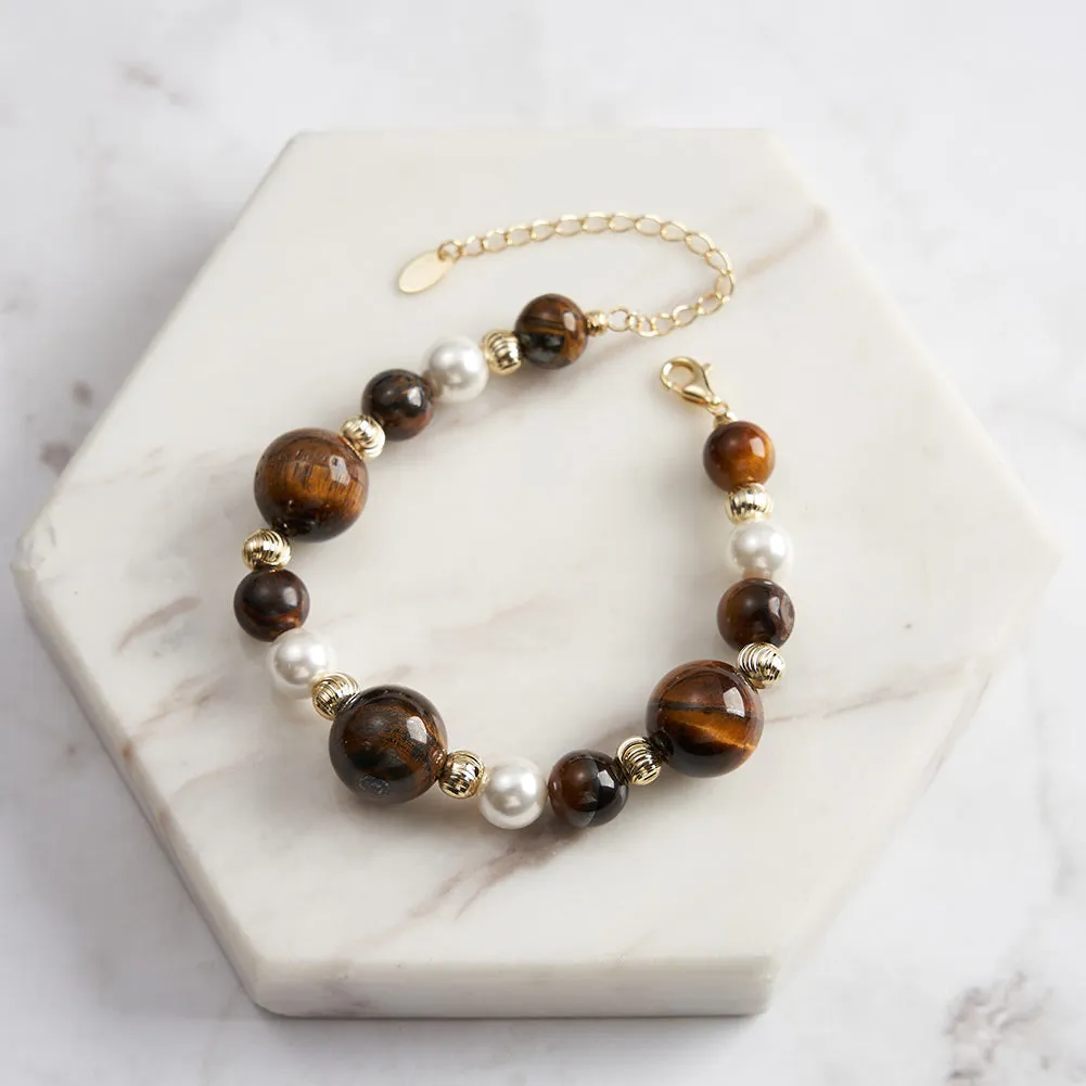 Tiger Eye Pearl Bracelet sold by Selenichast product image thumbnail 3