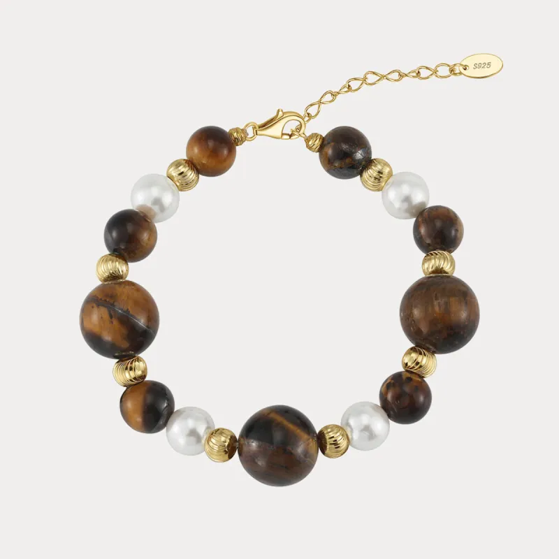 Tiger Eye Pearl Bracelet sold by Selenichast