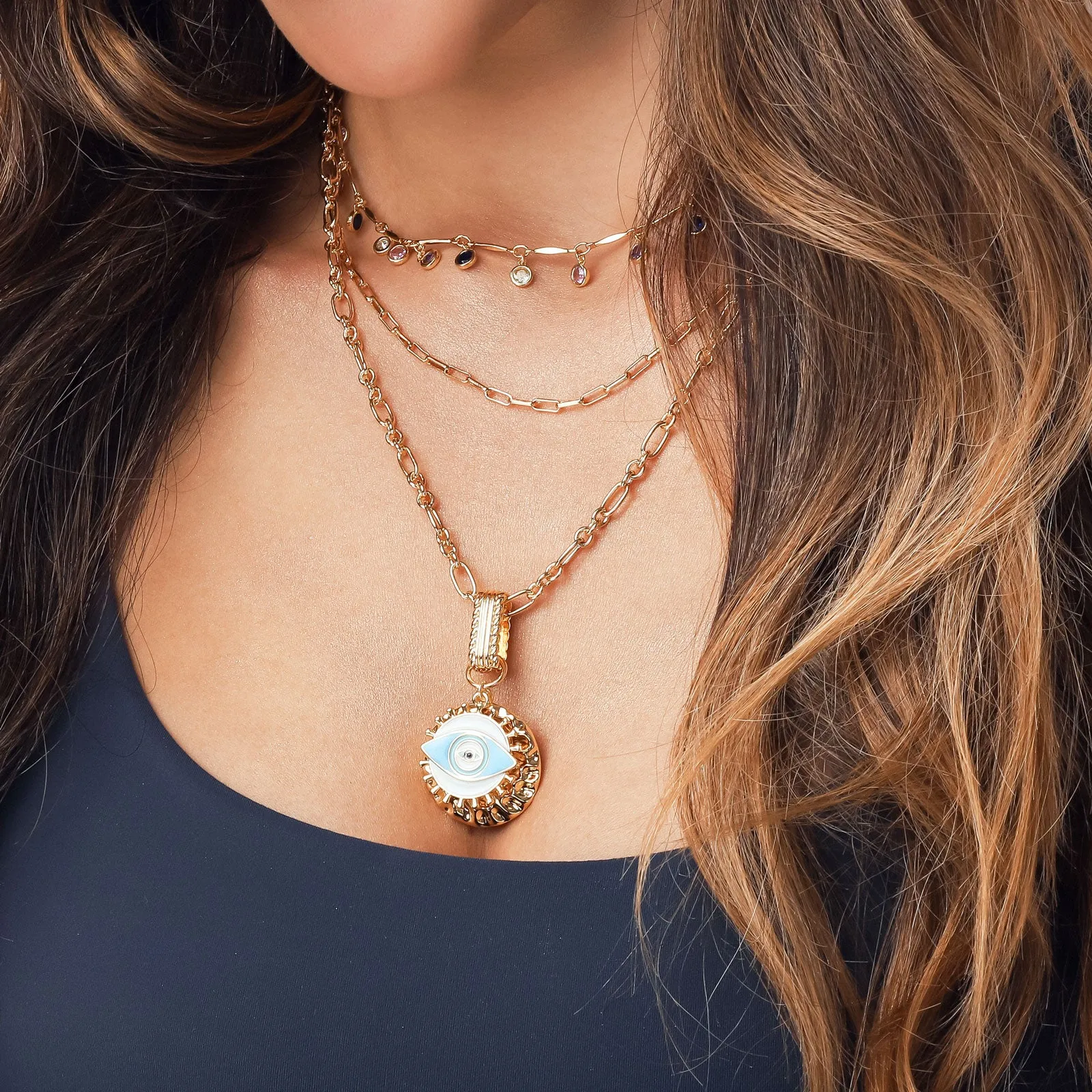 Evil Eye Layered Necklace sold by Selenichast product image thumbnail 3