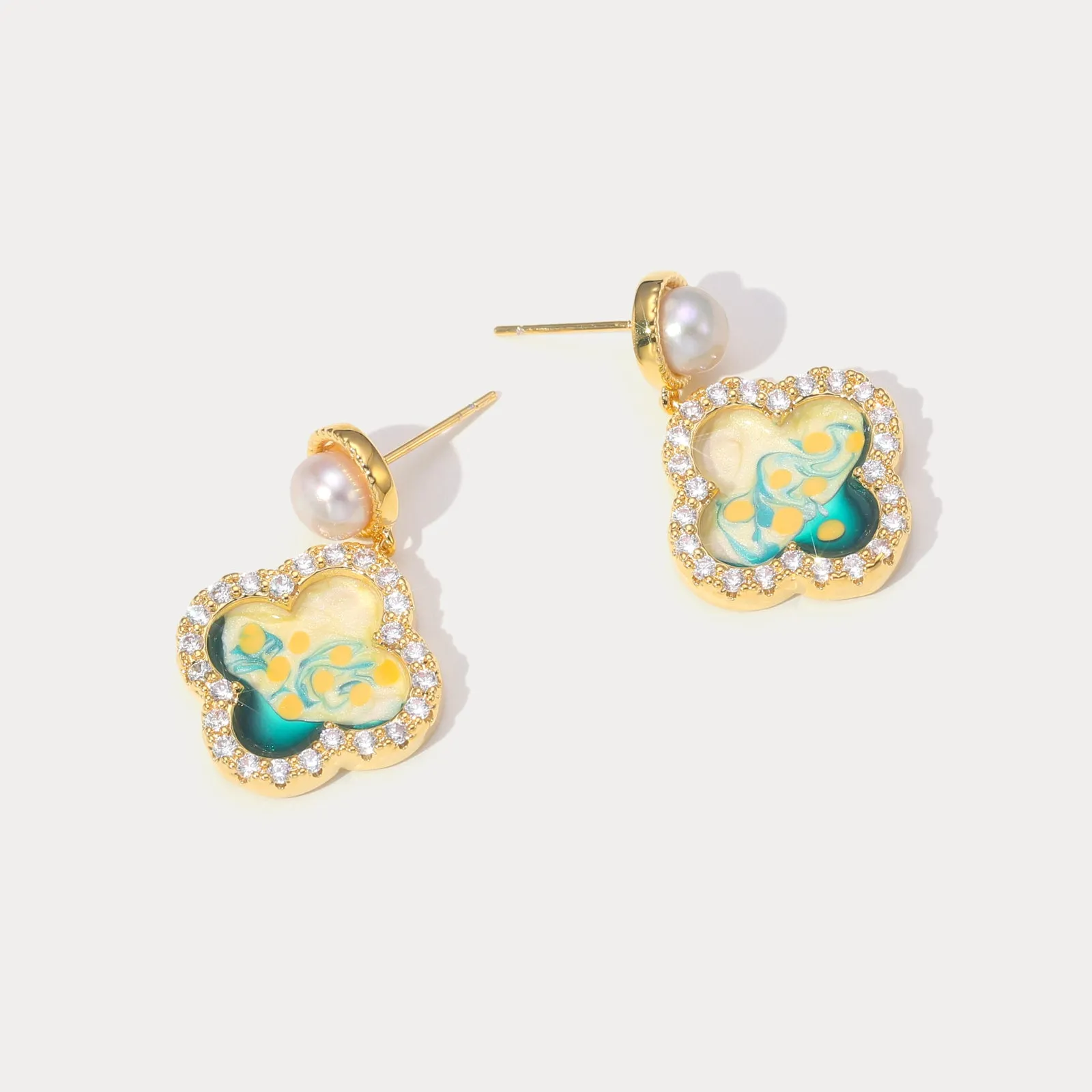 Four-leaf Clover Earrings sold by Selenichast product image thumbnail 5