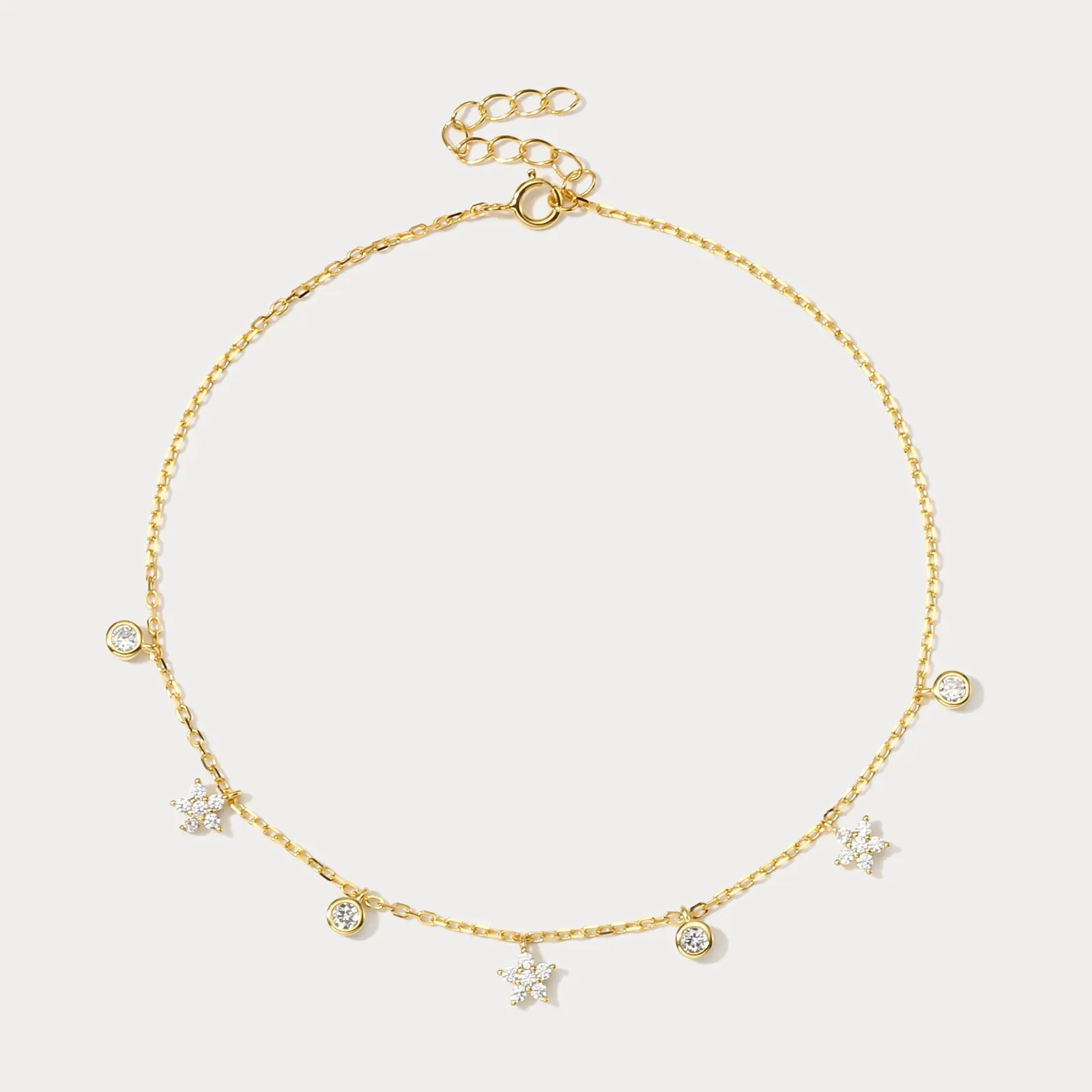 Sparkly Star Charm Anklet sold by Selenichast