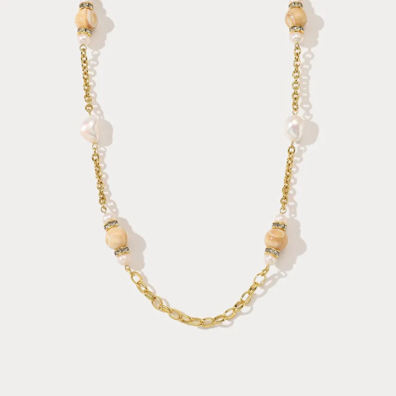 Pearl Beads Station Necklace sold by Selenichast