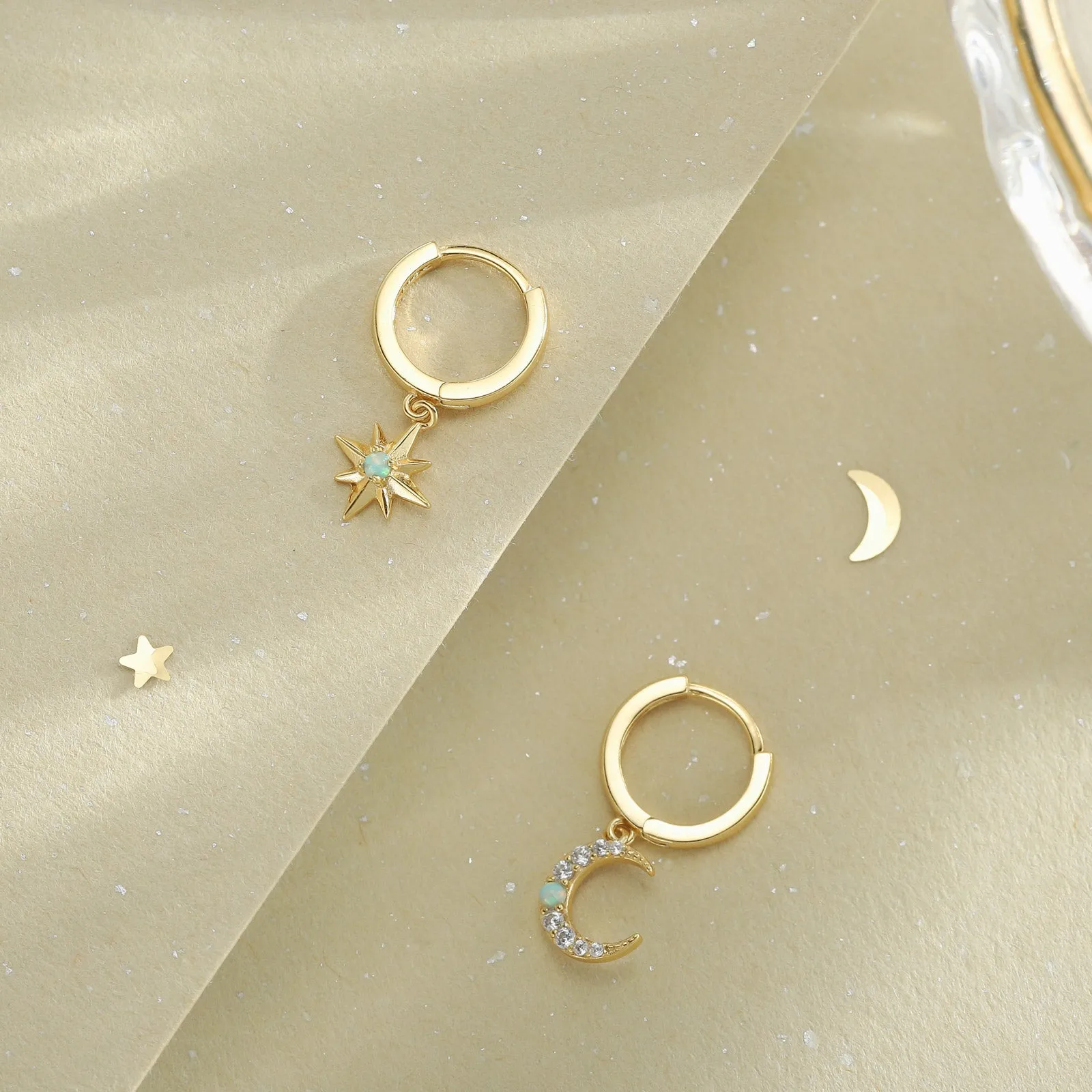 Opal Moon Star Earrings sold by Selenichast product image thumbnail 2