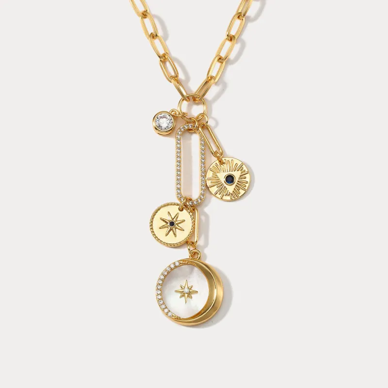 Star Moon Diamond Necklace sold by Selenichast