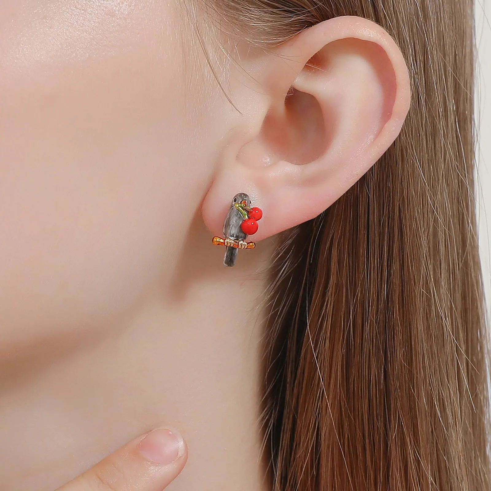Cherry Bird Earrings sold by Selenichast product image thumbnail 2