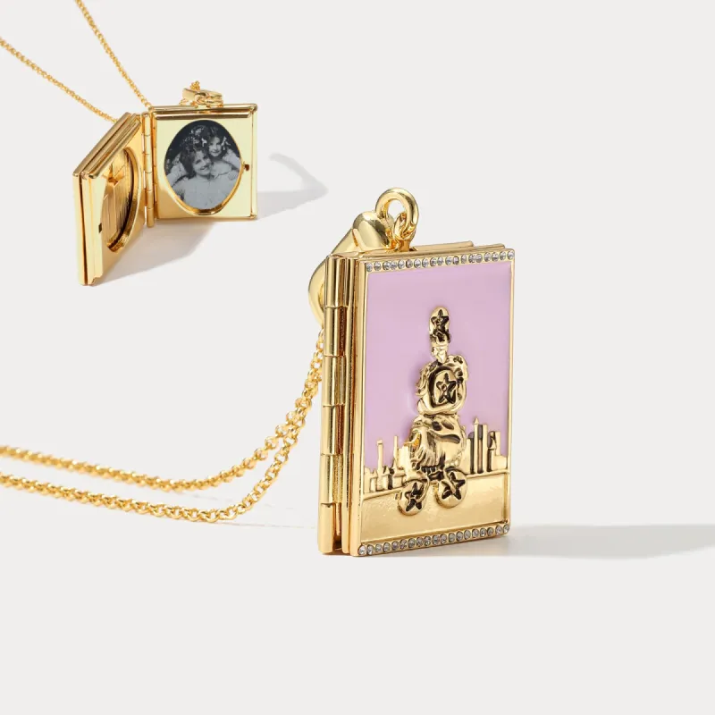 Tarot Locket Necklace - Four of Pentacles sold by Selenichast