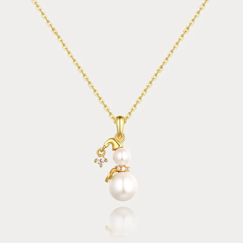 Snowman Pearl Necklace sold by Selenichast