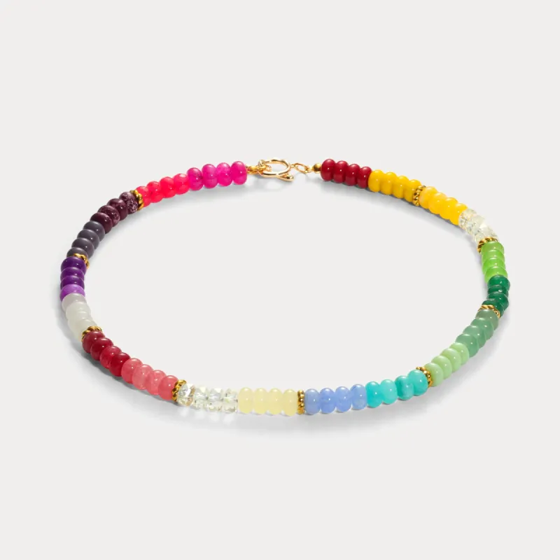 Rainbow Beaded Choker sold by Selenichast