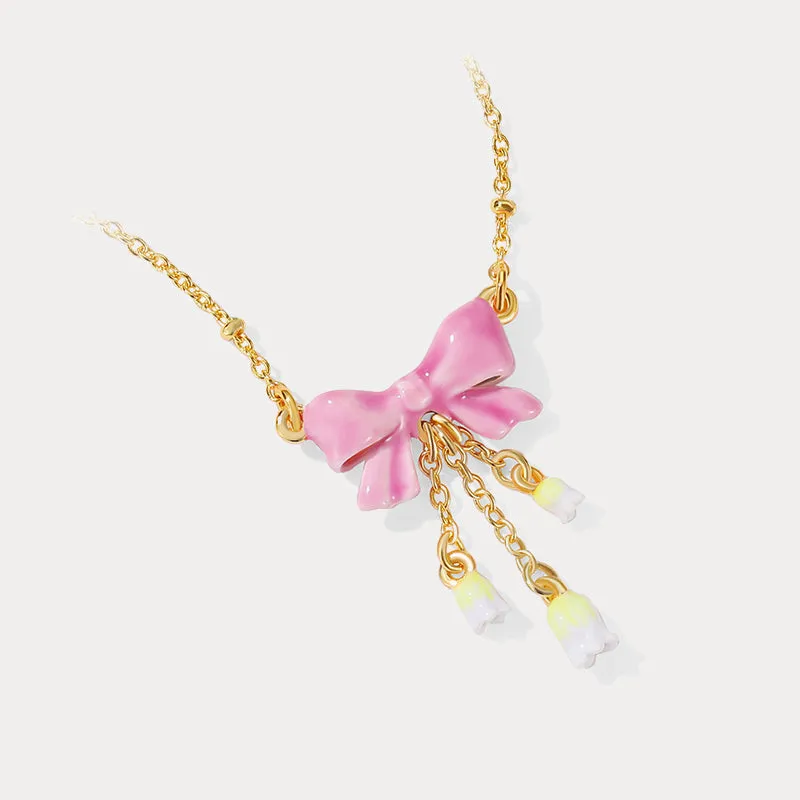 Lily Of The Valley Bowknot Necklace sold by Selenichast product image thumbnail 3