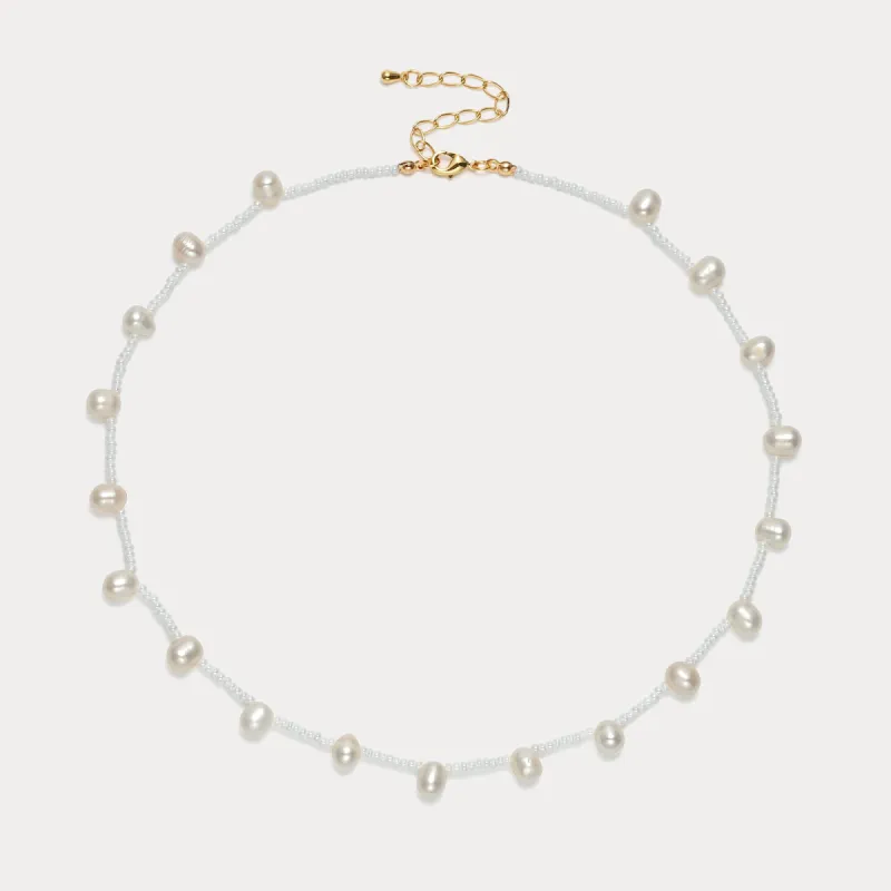 Dainty Pearl Station Necklace sold by Selenichast