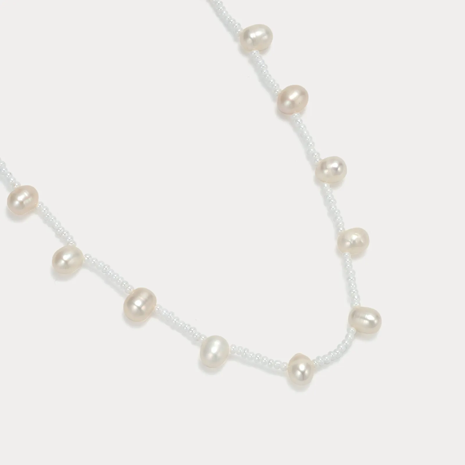 Dainty Pearl Station Necklace sold by Selenichast product image thumbnail 5