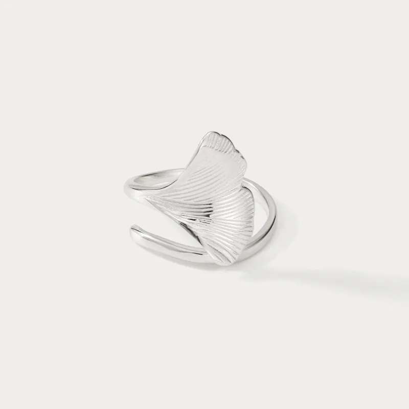 Silver Ginkgo Leaf Ring sold by Selenichast